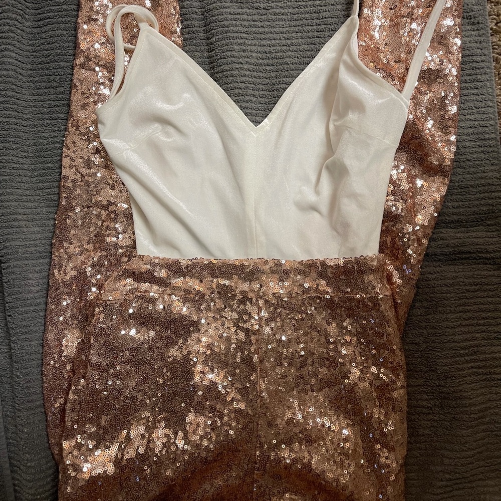 Rose Gold Sequin Jumpsuit